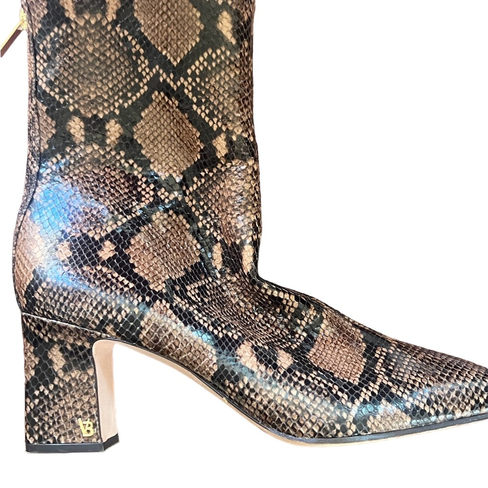 Veronica Beard Snake Skin Leather Booties